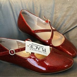 NWT Children’s Place Glitter Cross Strap Ballet Flats